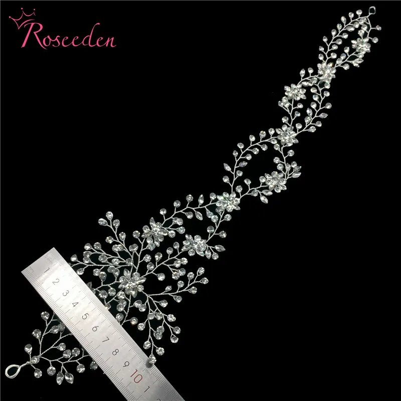 

Elegant Handmade 43CM Crystal Long Bride Wedding Headband Hair vine Headpiece Tiara Wedding Hair Accessories Jewelry RE3087