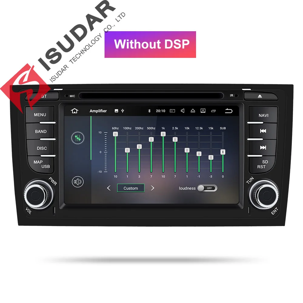 Without DSP Isudar автомобильный мультимедийный плеер gps два Din Android 9 DVD Automotivo для Audi/A6/S6/RS6 радио FM четырехъядерный ram 2 Гб rom 16 Гб DSP - Цвет: Without DSP
