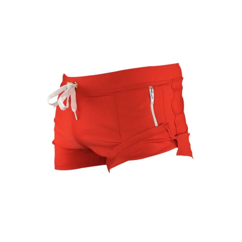 Красный Мужские купальные костюмы ming плавки, шорты-боксеры Tie Rope swim Suits мужские купальные костюмы мужские плавки для серфинга доска плоские быстросохнущие пляжные брюки - Цвет: Красный