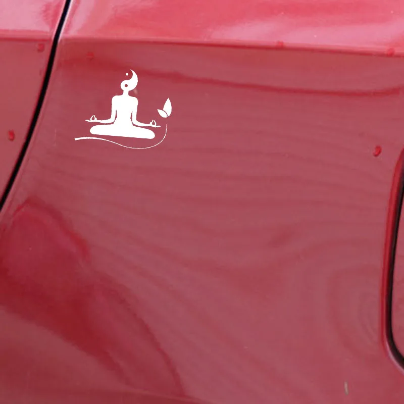YJZT 15.5CM*12.7CM Yoga Meditation Vinyl Car Stickers Buddhist Zen Decal Black/Silver C3-1529 | Автомобили и мотоциклы