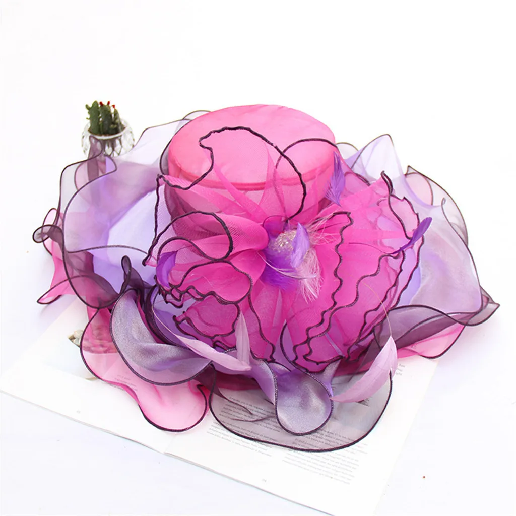 Women's Church Derby Fascinator Cap Kentucky Tea Party Wedding Hat for Women Wide Brim Fedoras A501 | Аксессуары для одежды