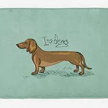 Dachshund коврик для ванной щенок таксы на абстрактном бирюзовом