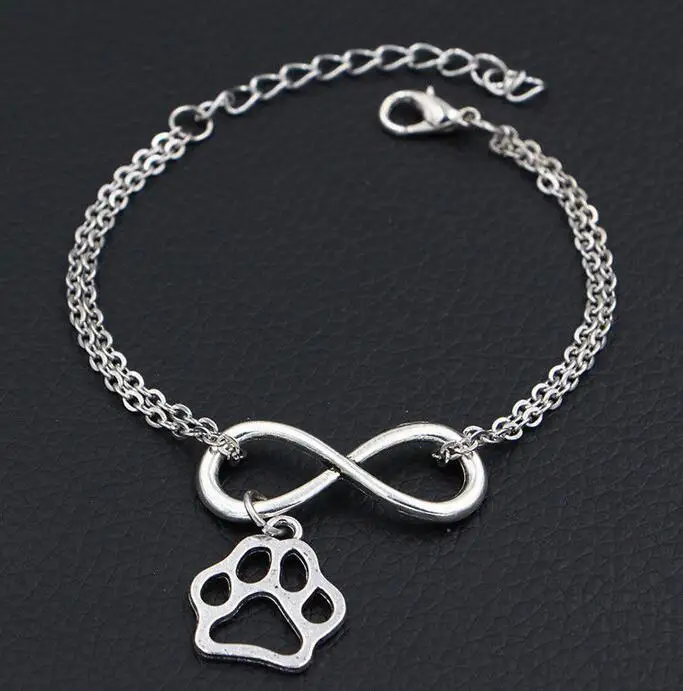 Браслет-амулет Infinity Love кот собака лапа след питомца браслет Лучший Друг сердце