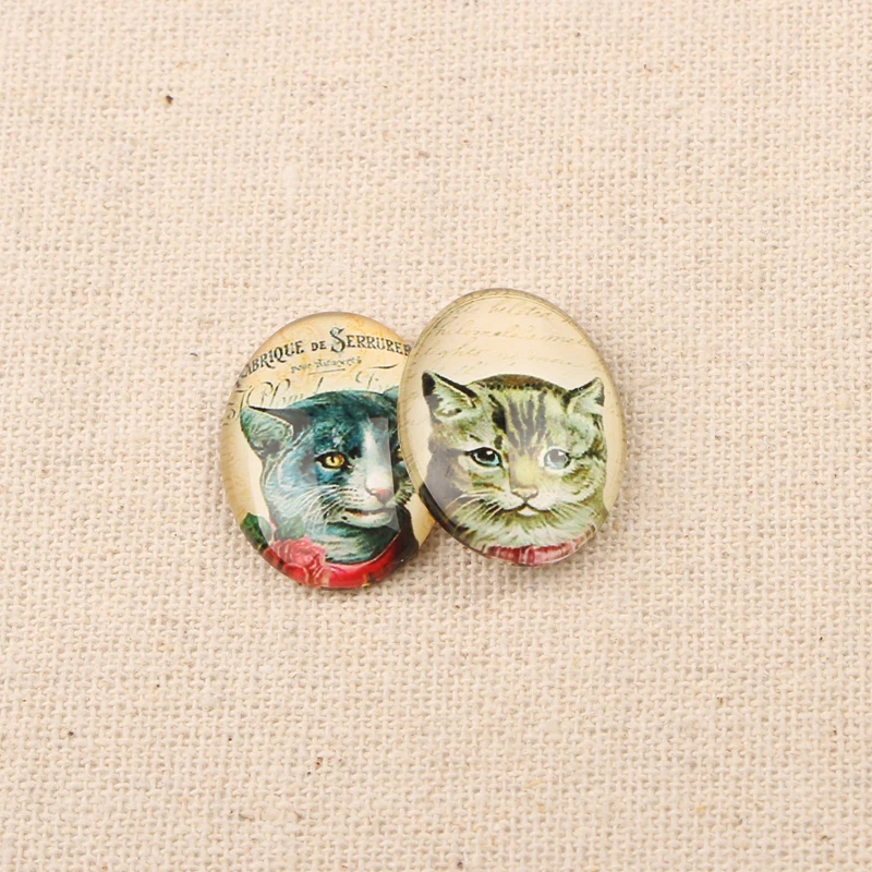 Reidgaller смешанный ручной работы винтажный кот собака голова фото Овальный