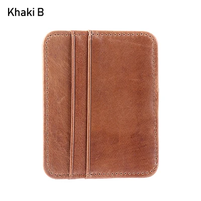 Khaki B 1 шт. мужской тонкий кошелек с блокировкой RFID из искусственной кожи, кредитный держатель для карт, карман для монет, анти-вор, кредитный держатель для карт - Цвет: Khaki B