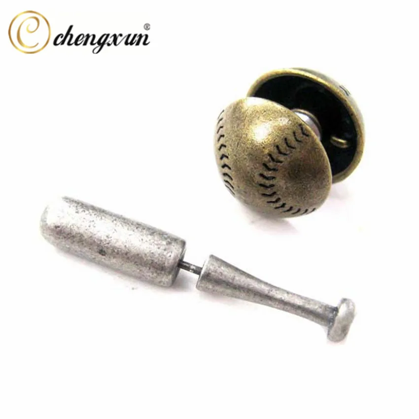 CHENGXUN уникальные дизайнерские серьги гвоздики поддельные измерители бейсбольная