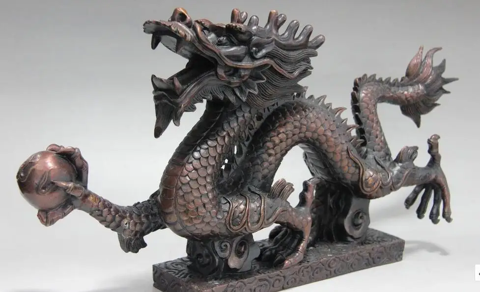 Китайский Королевский красная бронза Медь Lucky зодиака Играть бисера зверь