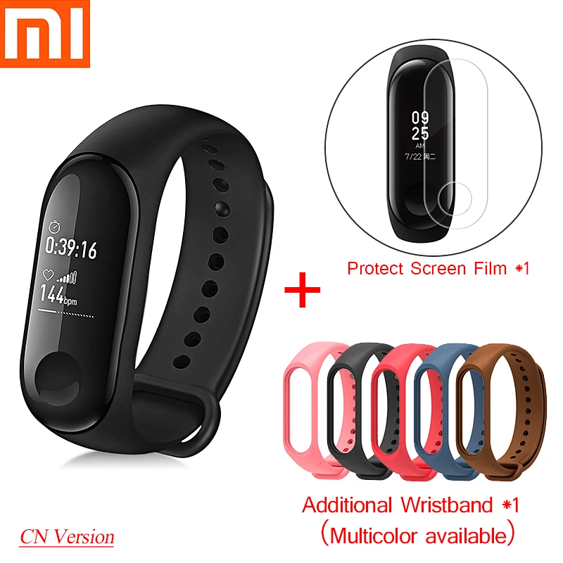 Оригинальный Xiaomi mi Band 3 Смарт фитнес Браслет трекер Шагомер мониторинг