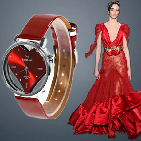 Женские часы Vogue Feminino Relogio модные изысканные персиковые с сердечками