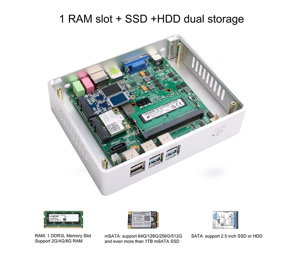 Мини-ПК Core i3 7100U i5 7200U 4K Windows 10 мини-компьютер HD graphics 620 minipc Безвентиляторный windows PC wifi HDMI USB 2,5 дюймов hdd
