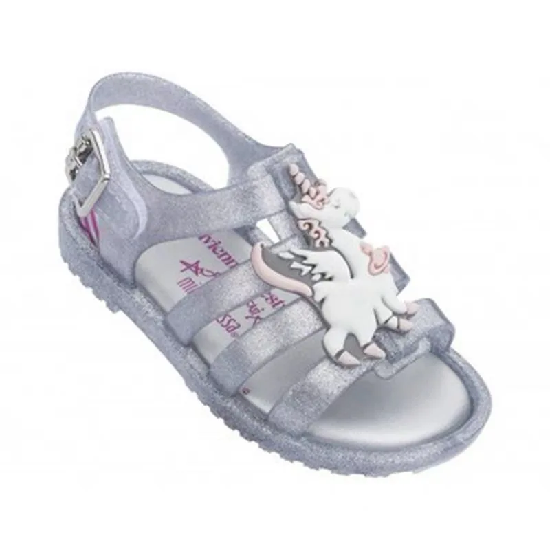 Mini Melissa/2019 Детские босоножки в римском стиле с единорогом Мелисса детская обувь