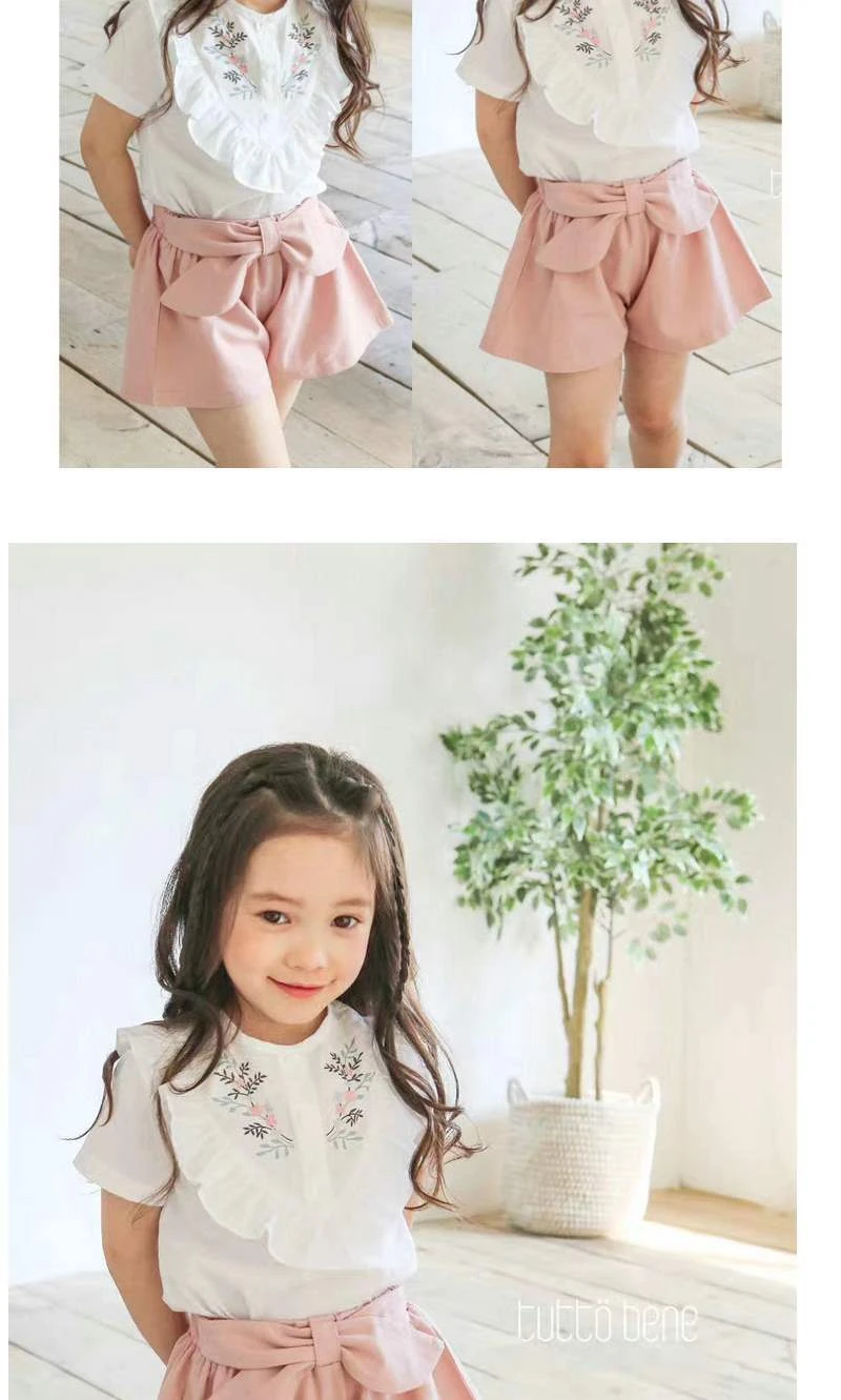 Summer Cute Girls Shorts Cotton Children's Shorts Bow Kids Hot Shorts Half Pants Three-point Trousers Casual Beach Shorts