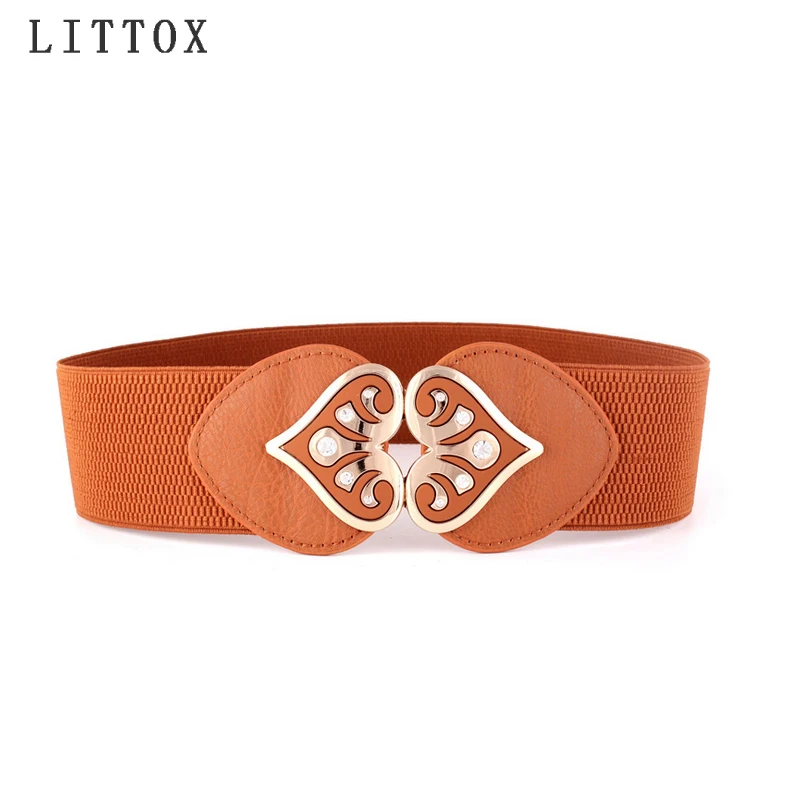 LITTOX Модный женский широкий пояс из искусственной кожи 2017 эластичный однотонный