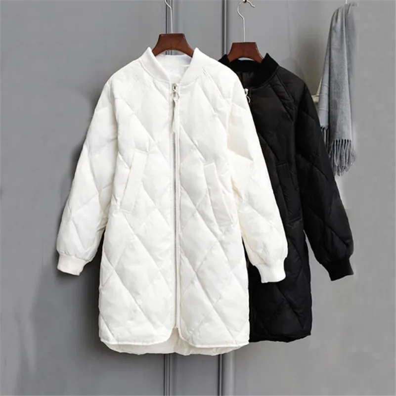 Осенне зимняя Женская бейсбольная куртка теплая парка на белом утином пуху