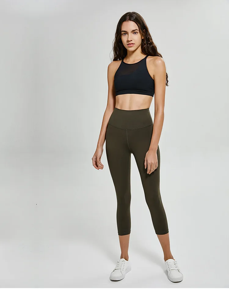NWT Eshtanga женские спортивные Капри для занятий йогой с высокой эластичной талией, однотонные обтягивающие Стрейчевые Капри, леггинсы, размер XXS-XL