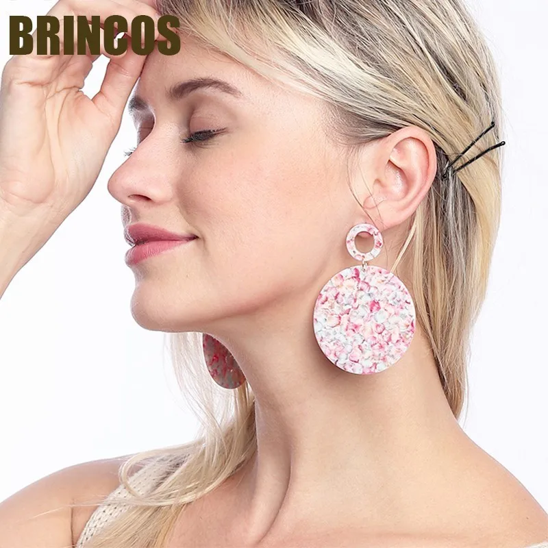 Большие серьги 2019 большие акриловые для женщин флуоресцентные богемные