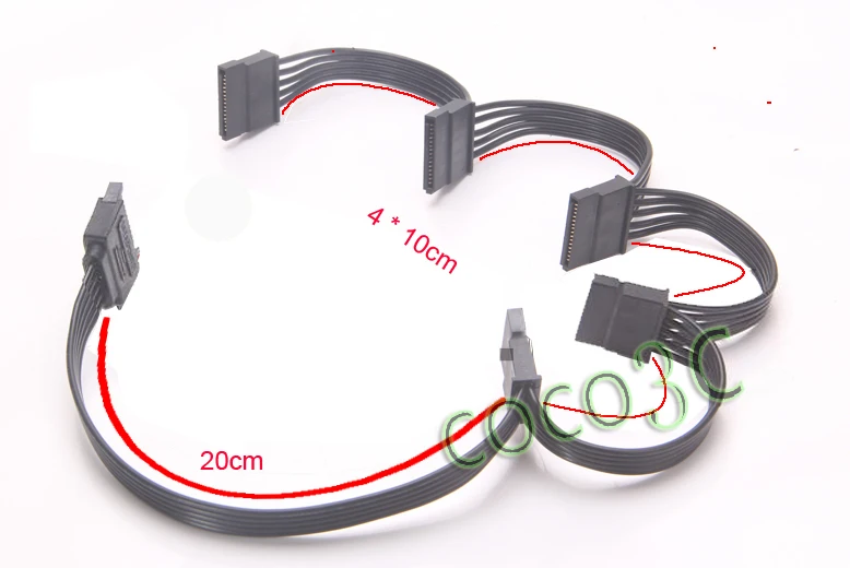 Адаптер для Мультипликаторной карты от 1 до 5 SATA 3 Гбит/с II 2 0 конвертер pm + 15 pin 1-к-5