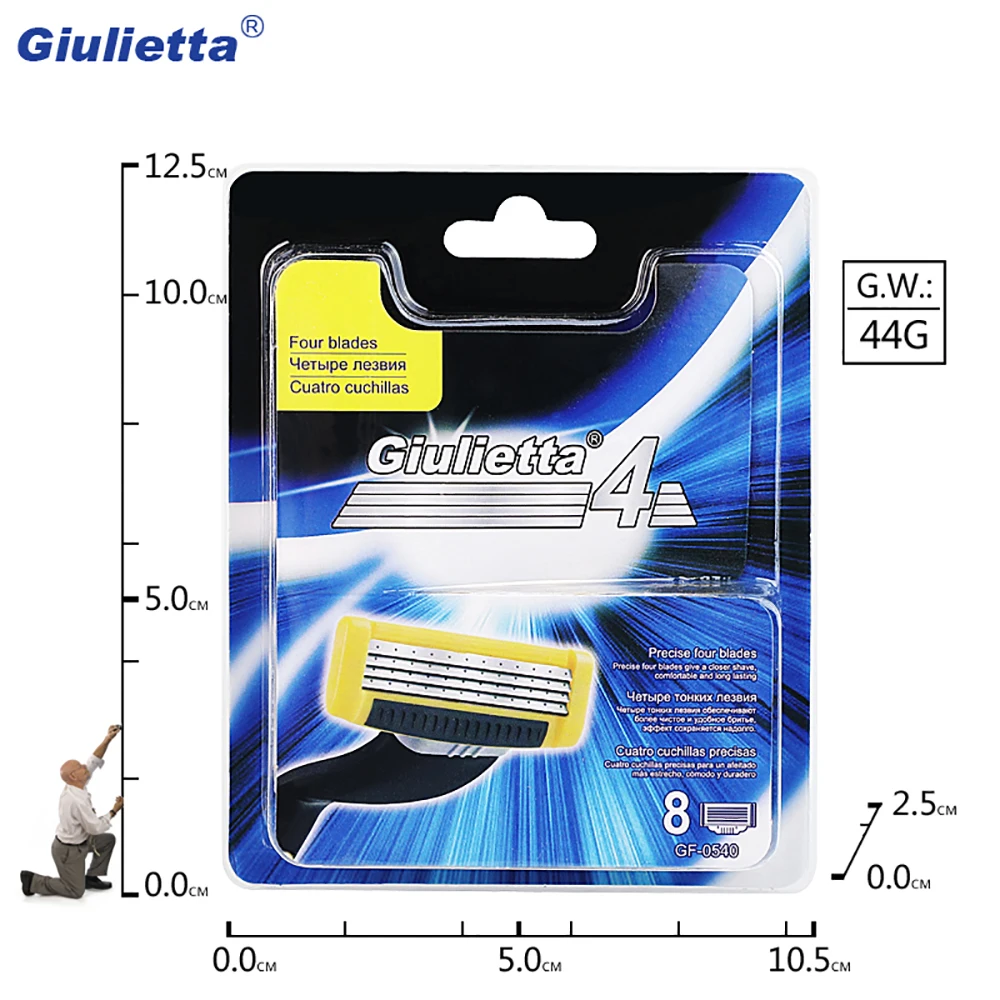 Многофункциональные лезвия для бритвы Giulietta 8 шт./компл. мужчин борода лица 4