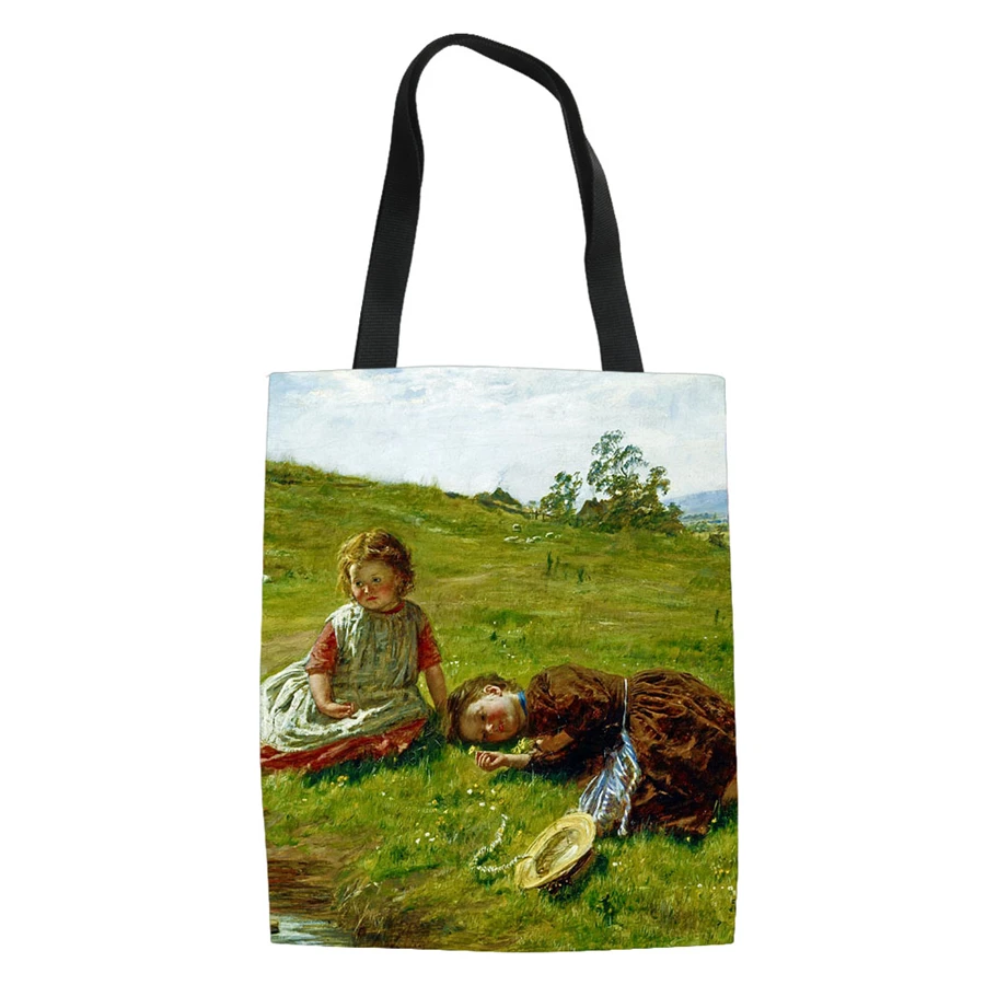 WHEREISART Известный Ван для женщин холщовые сумки покупок повседневные Tote Ecofriendly