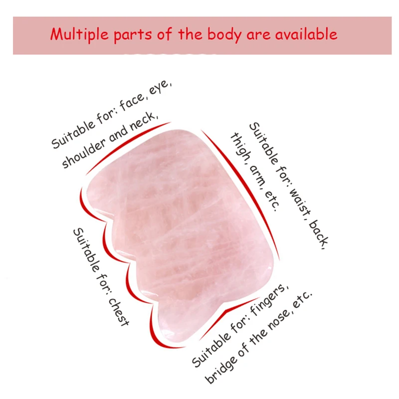 Натуральная красота розовый кварц Китай традиционный здоровье Gua Sha SPA скребок