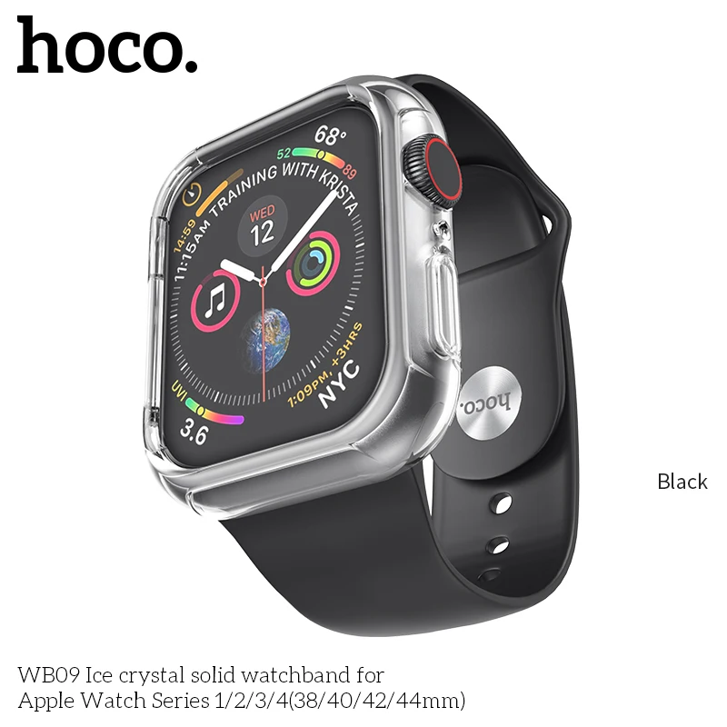 Прозрачный силиконовый ремешок для Apple Watch 44 мм 42 мм iWatch 4 ремешок 40 мм 38 мм с ТПУ чехол спортивный ремешок подходит для Apple Watch 4 3