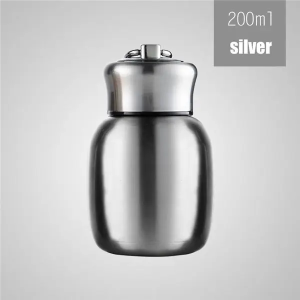 200ml silver Мини-термос Transhome, термос из нержавеющей стали для воды, кофе, термосы, термос, кружка, кофейная чашка, 200 мл, дорожные бутылки - Цвет: 200ml silver