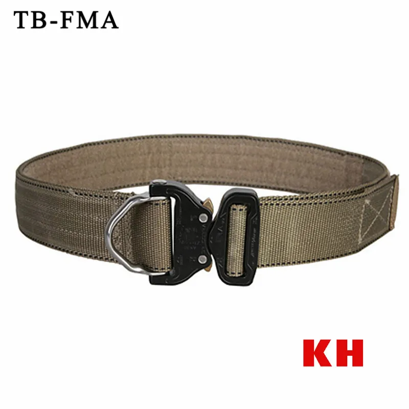 KH TB-FMA, военный ремень с d-образным кольцом, 1,75 дюймов, кобрапряжка, шутер, пейнтбол, страйкбол, военная игра, пояс, черный, EDC, пояс, поддержка талии - Цвет: KH