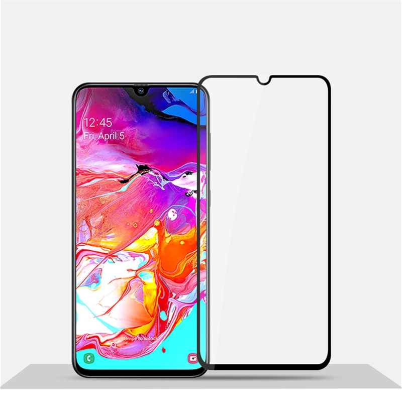 For Samsung Galaxy A70 Glass Screen Protector 2PCS Full Glue Cover Film for | Мобильные телефоны и аксессуары