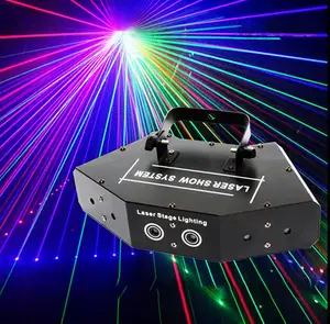 Цветная (RGB) 6 Laser 16 изображение линий луч сканирует DMX DJ рейка Кофе Рождество дома вечерние Эффект диско светильник ing светильник лазерный светильник шоу
