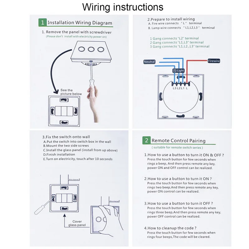 Hoomall AC 110-240V 1/2/3 Gang 1 способ Смарт настенный Сенсорный экран переключатель светодиодный Кристалл Стекло Панель EU/UK Панель переключатель