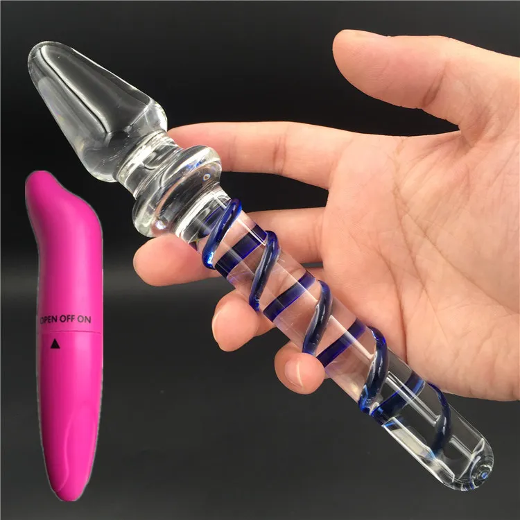 2 шт./лот вибратор и двойного назначения стеклянный Хрустальный фаллоимитатор