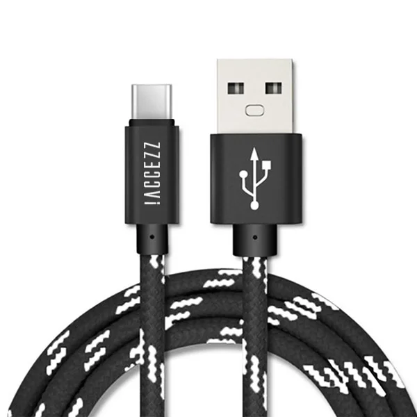 Черный ACCEZZ type-C USB кабель для samsung S8 S9 Plus Oneplus 6 быстрая зарядка для Xiaomi 5 Mi8 Max 2 huawei P20 шнур для зарядки телефона - Цвет: Черный