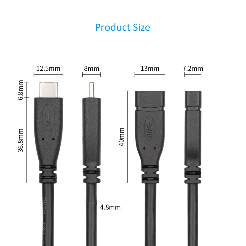 Удлинительный кабель STOD usb type-C класса 3,1 Gen 2 PD 3A 60 Вт для передачи данных 10 Гбит/с M-F для samsung S10 MacBook huawei Mi USB-C