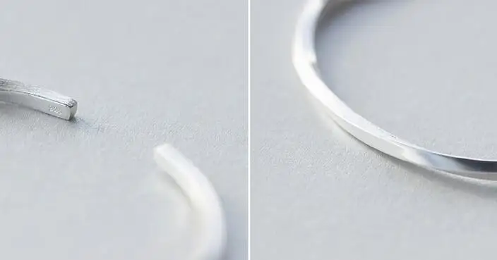 100% Оригинальный Женский Серебряный Браслет-манжета регулируемый штампованный