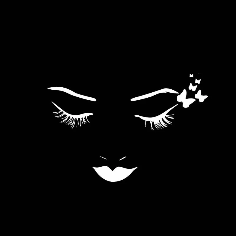 YJZT 13.6*9.3CM Shy Cute Beautiful Gorgeous Girl Face Car Sticker Black/Silver Vinyl Decal Popular Fashion Style C20-0916 | Автомобили и