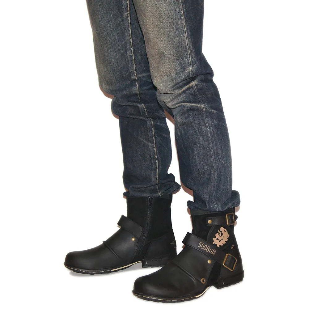 

Real Shooting OTTO Fashion Top Quality Handmade Genuine Cow Leather Rivet Boots Shoes Boots Leather Shoes Plus Size,In Stock