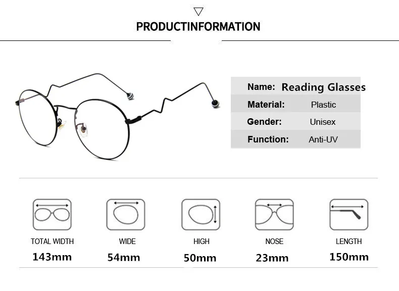 

Higodoy Metal Cute Women Eyeglasses Spectacle Frame Round Vintage Clear Lens Glasses Frame