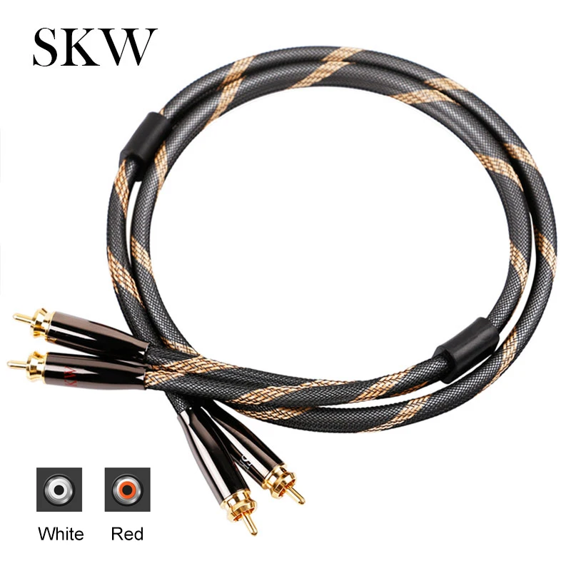 

Аудиокабель SKW 2RCA-2RCA штекер-штекер OCC проводник Hi-Fi кабель для домашнего кинотеатра CD проигрыватель усилитель DVD автомобиль DSP