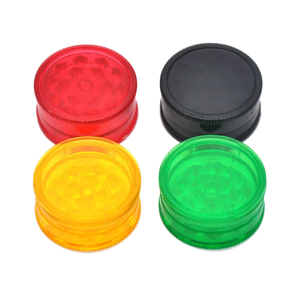 

42MM 3 Layer Plastic Tobacco Grinder Herb Grinder Cute Lovely Transparent Tobacco Spice Crusher Hand Miller Metal Grinder Crank
