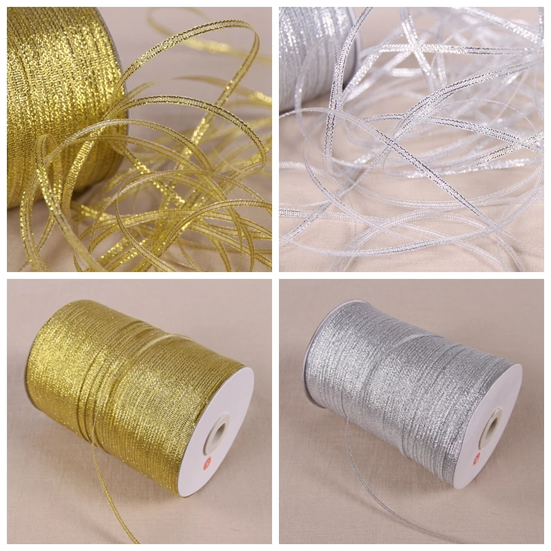 

3 мм ширина Блестящая лента подарочная упаковка пояс Свадебная вечеринка Рождество украшение ленты Швейные аксессуары 40Y