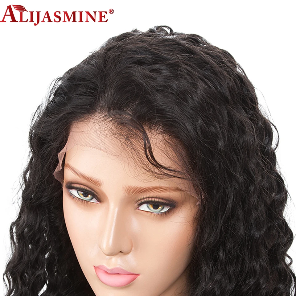 250 Density Deep Wave Human Hair Wigs 360 Lace Frontal With Baby Pre-plucked Natural Hairline Peruvian Remy | Шиньоны и парики