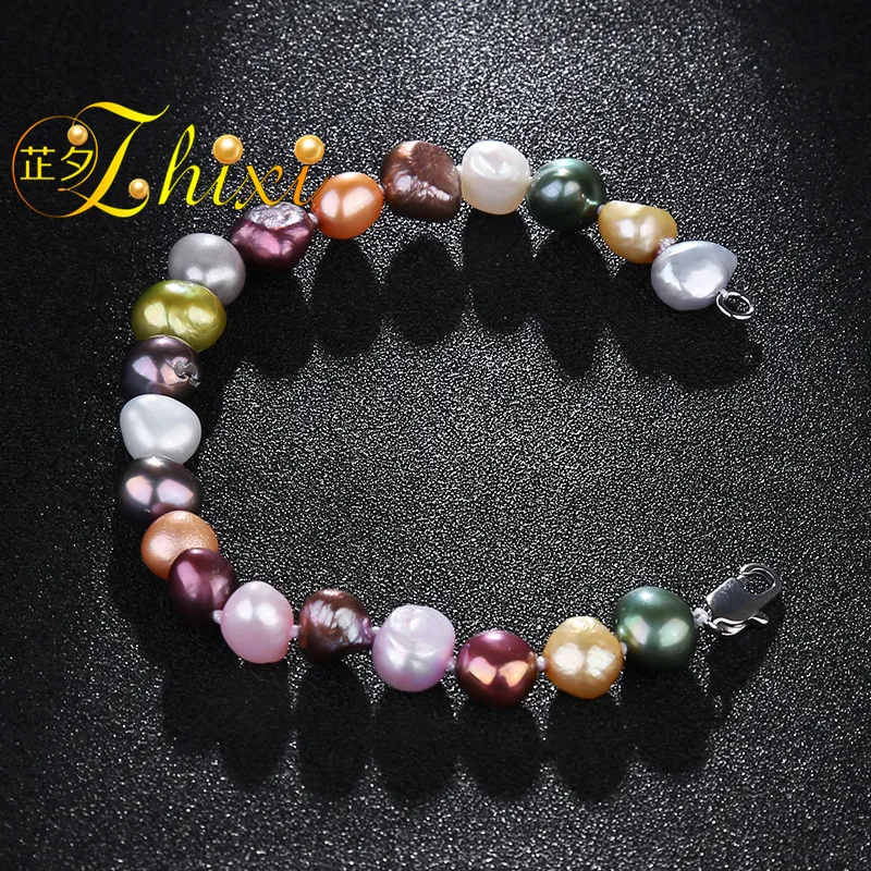 ZHIXI жемчужные браслеты барокко ювелирные изделия из натурального камня для