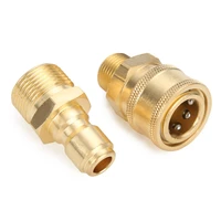 2pcsset m22 quick release adapter connecter coupling 14 8mm for pressure washer hose replacement garden tool