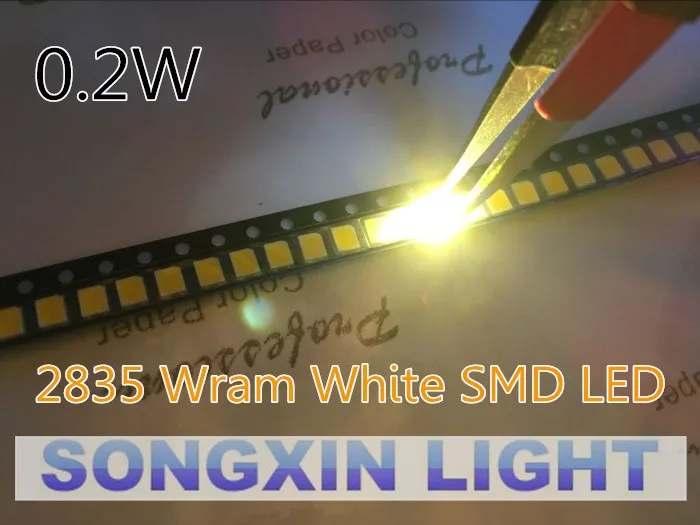 200 шт./лот теплый белый 2835 ультра яркий SMD LED 0 2 Вт 21 23лм светодиодные светодиоды|ultra