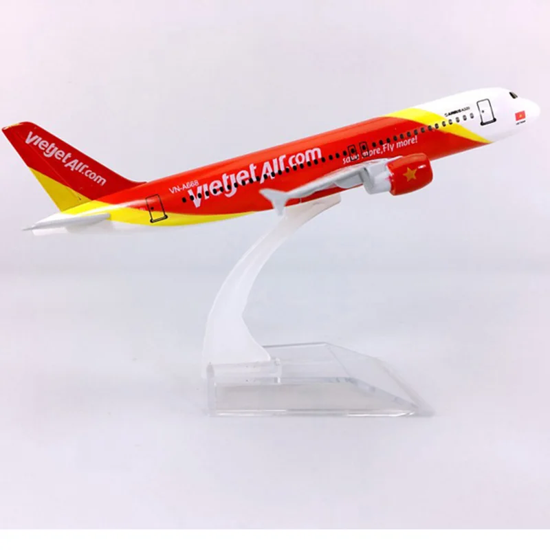 16 см 1:400 Vietjetair Vietnam Airbus A320 200 модель с базовым сплавом самолета Коллекционная