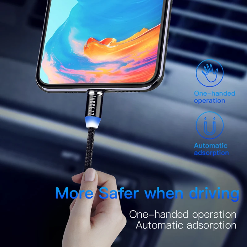 ! ACCEZZ магнитные кабели зарядного устройства освещение для IPhone XS XR X 8 Plus зарядный