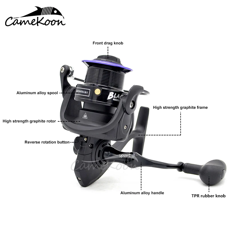 Катушка для спиннинга CAMEKOON катушка 5 2: 1/4.9:1/4 1: 1 редукция 7 кг максимальная тяга