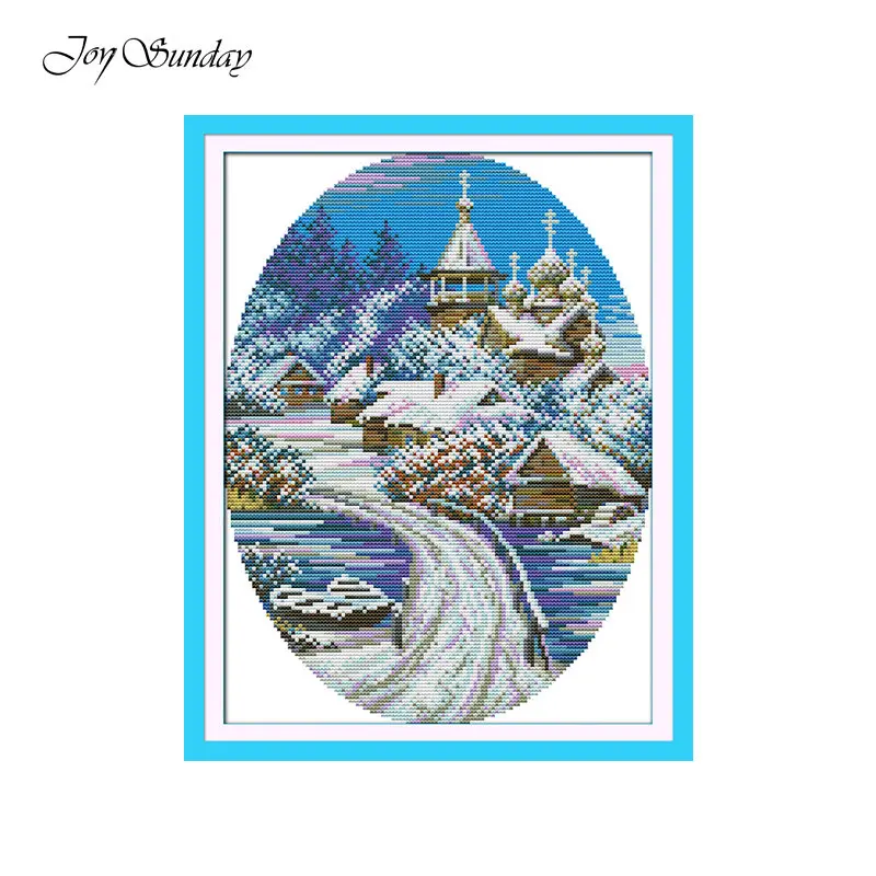 Набор для вышивки крестиком Snowscape Joy Sunday DMC 11 14CT пейзаж вышивка игла рукоделие