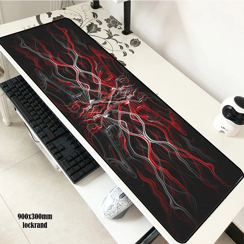 Абстрактный красный коврик для мыши компьютерный красочный Коврик 900x300x2 мм padmouse