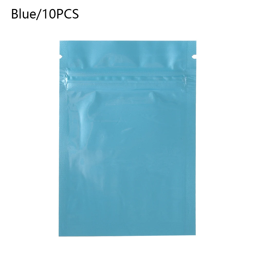 Blue-10PCS 8/10/30 шт 7,5x10 см красочные нагреваемый уплотненный Алюминий Фольга Ziplock мешки на плоской подошве замка застежка-молнии в розницу посылка сумка для конфет и чая Еда Пластик сумки - Цвет: Blue-10PCS